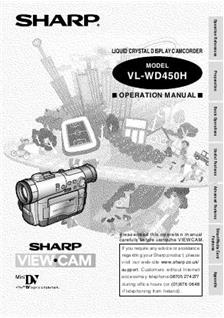 Sharp VL WD 450 manual. Camera Instructions.